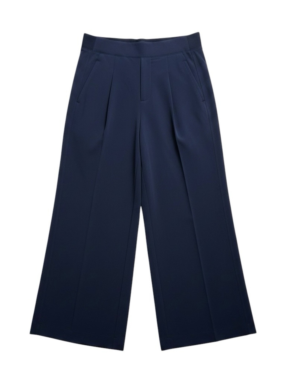 Athleta Navy Brooklyn Heights High Rise Pleated Wide Leg Pant Size 4